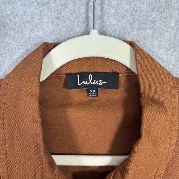 Lulus Utility Jacket XS Rust Canvas Military Army Quiet Luxury Streetwear Field - Picture 4 of 9